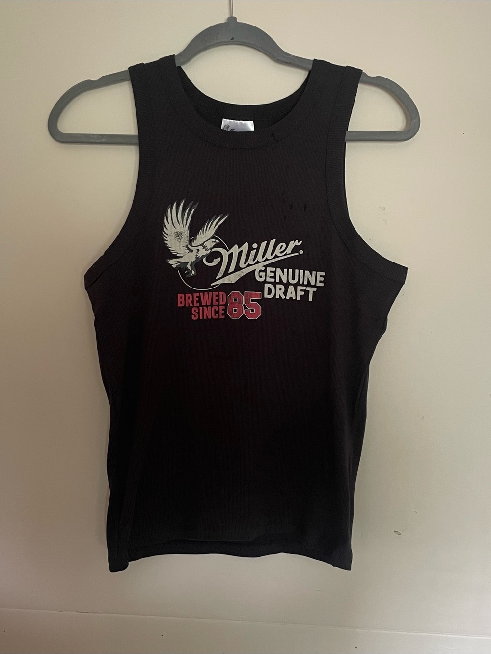 Vintage Style Miller Genuine Draft Ribbed Tank Top Y2K Graphic